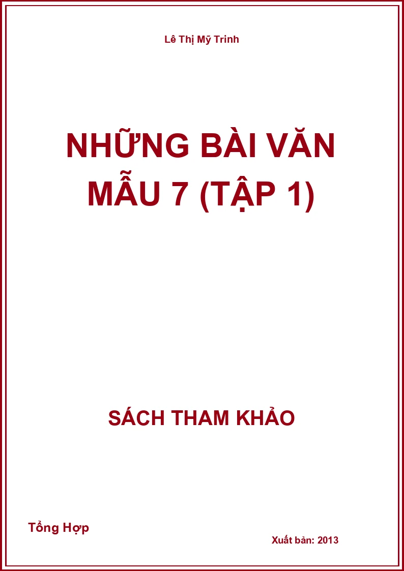 Những Bài Văn Mẫu 7 (Tập 1)