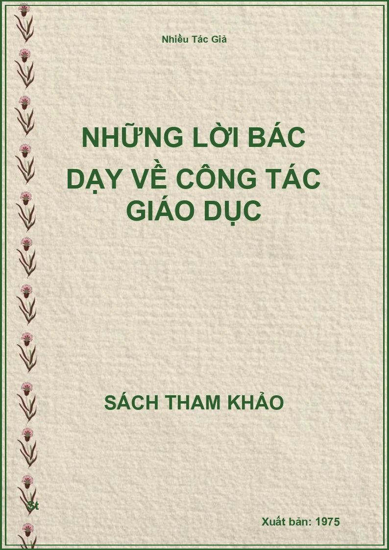 Những Lời Bác Dạy Về Công Tác Giáo Dục