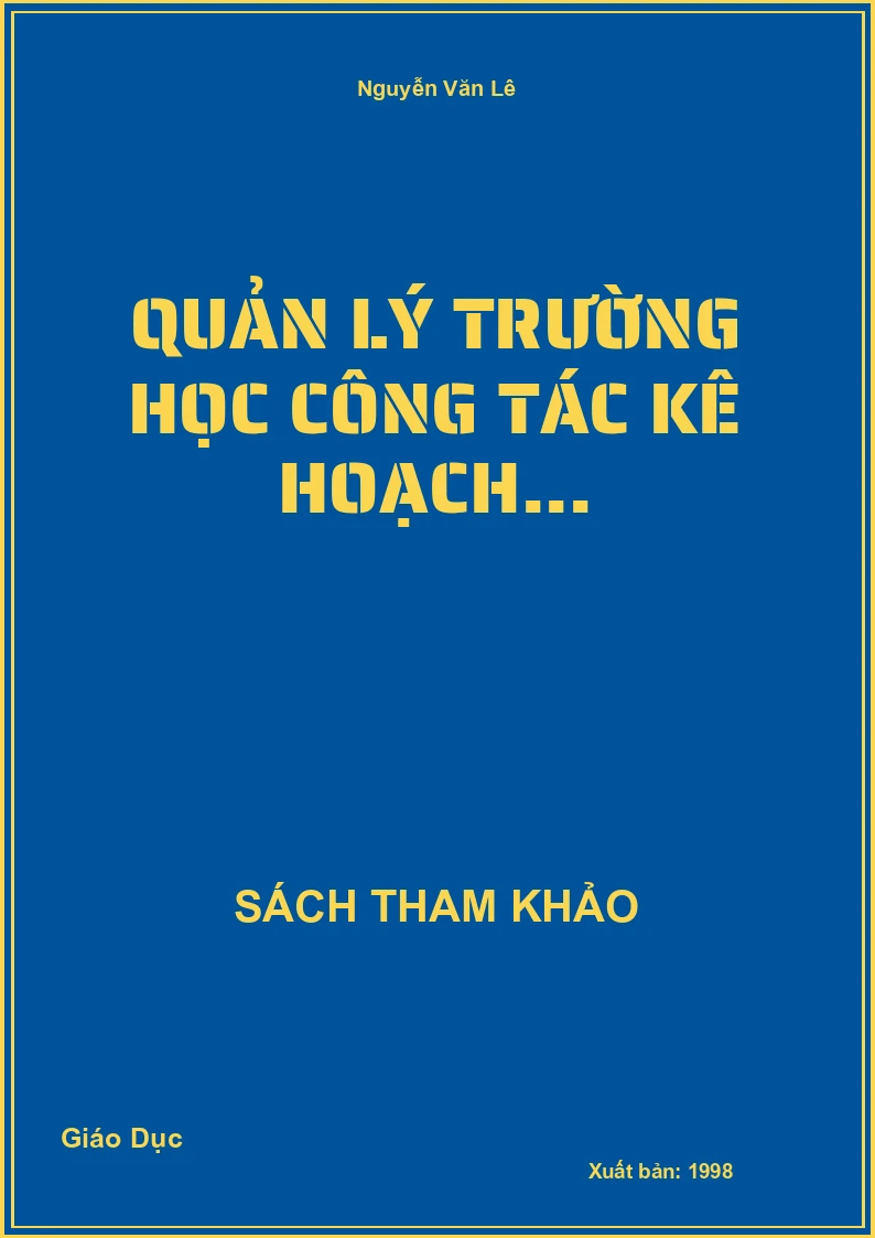Quản Lý Trường Học Công Tác Kế Hoạch