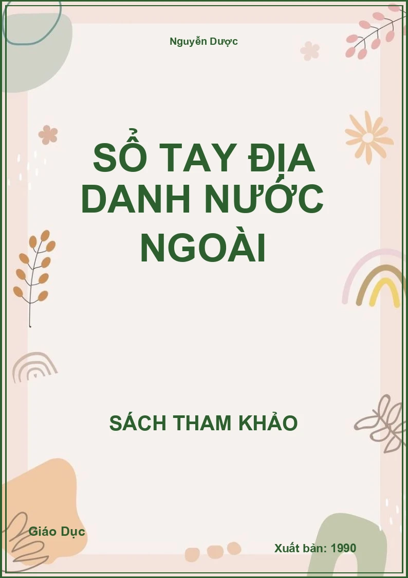 Sổ Tay Địa Danh Nước Ngoài