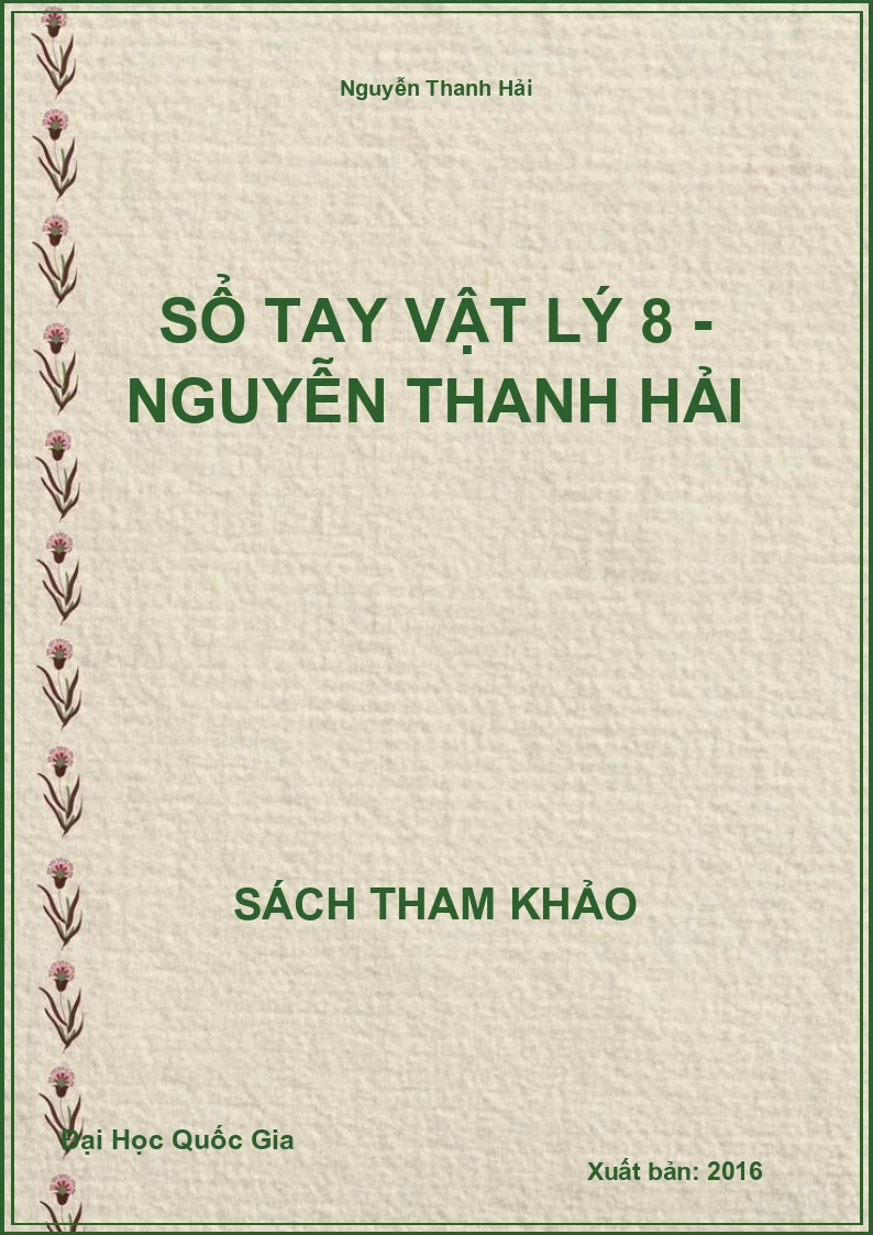 Sổ Tay Vật Lý 8 - Nguyễn Thanh Hải