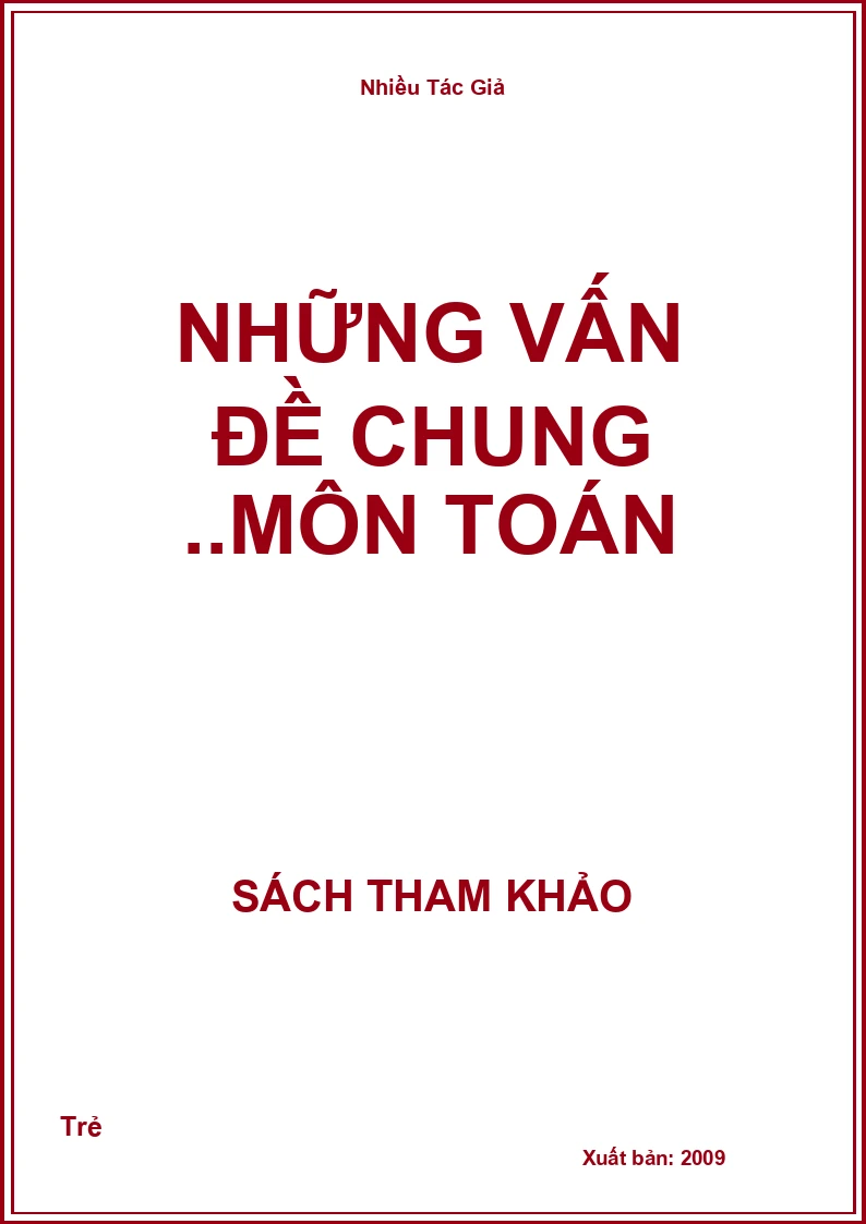 Những Vấn Đề Chung ..Môn Toán