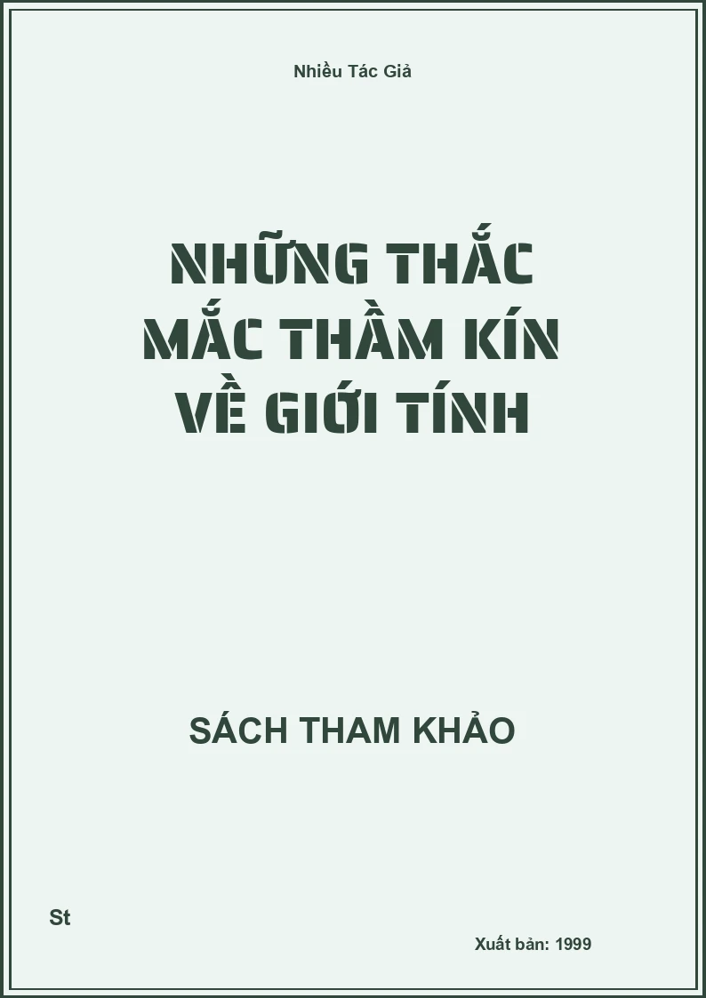 Những Thắc Mắc Thầm Kín Về Giới Tính