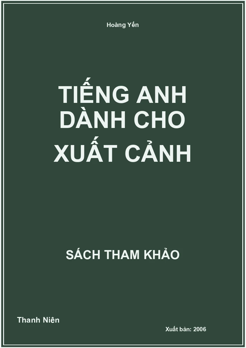 Tiếng Anh Dành Cho Xuất Cảnh