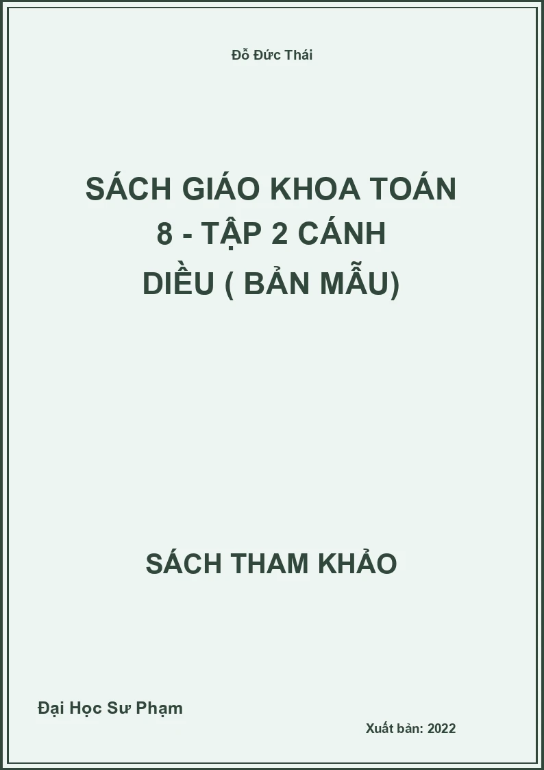 Sách giáo khoa Toán 8 - Tập 2 Cánh Diều ( Bản Mẫu)