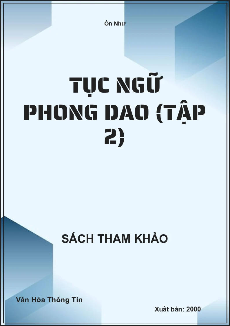Tục Ngữ Phong Dao (Tập 2)