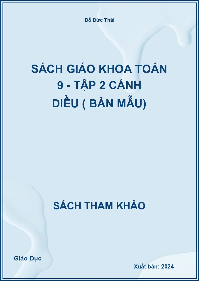 Sách giáo khoa Toán 9 - Tập 2 Cánh diều ( Bản Mẫu)