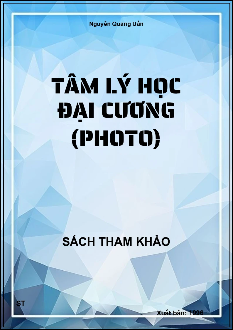 Tâm Lý Học Đại Cương (Photo)