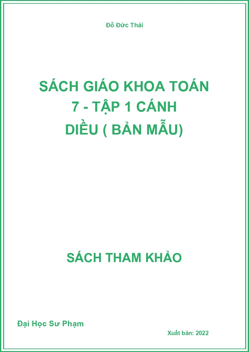 Sách giáo khoa Toán 7 - Tập 1 Cánh Diều ( Bản Mẫu)