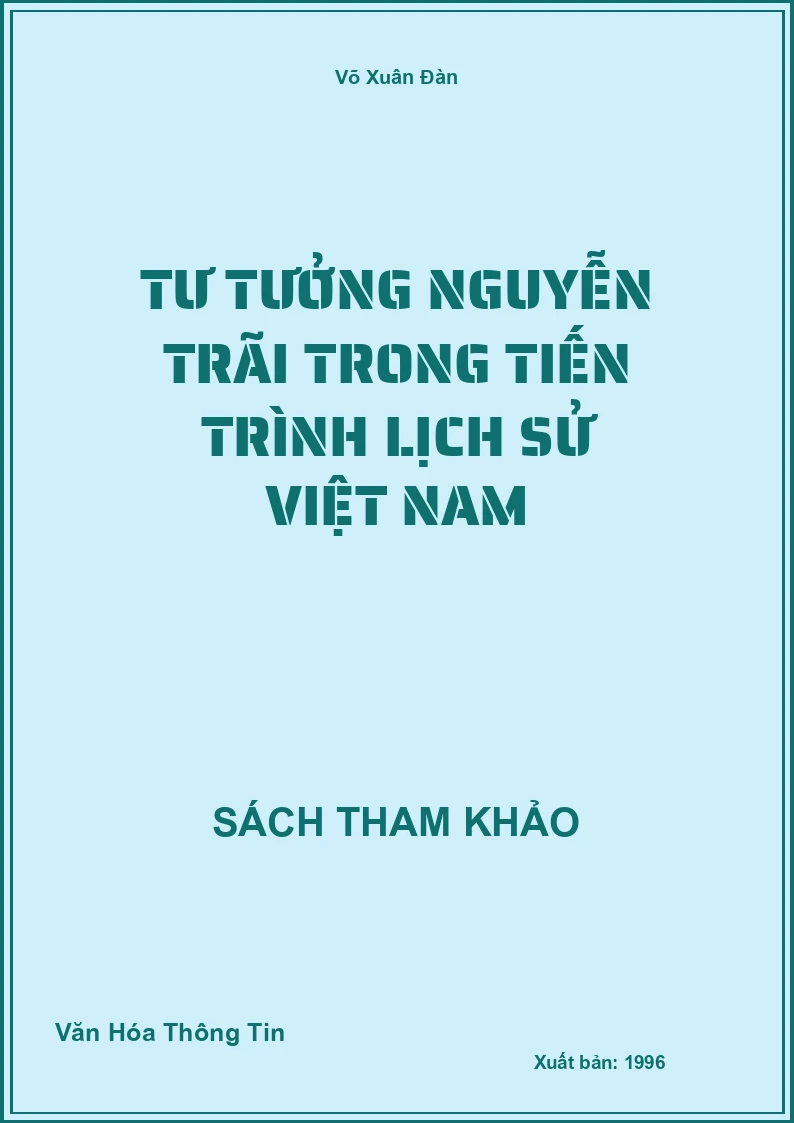 Tư Tưởng Nguyễn Trãi Trong Tiến Trình Lịch Sử Việt Nam