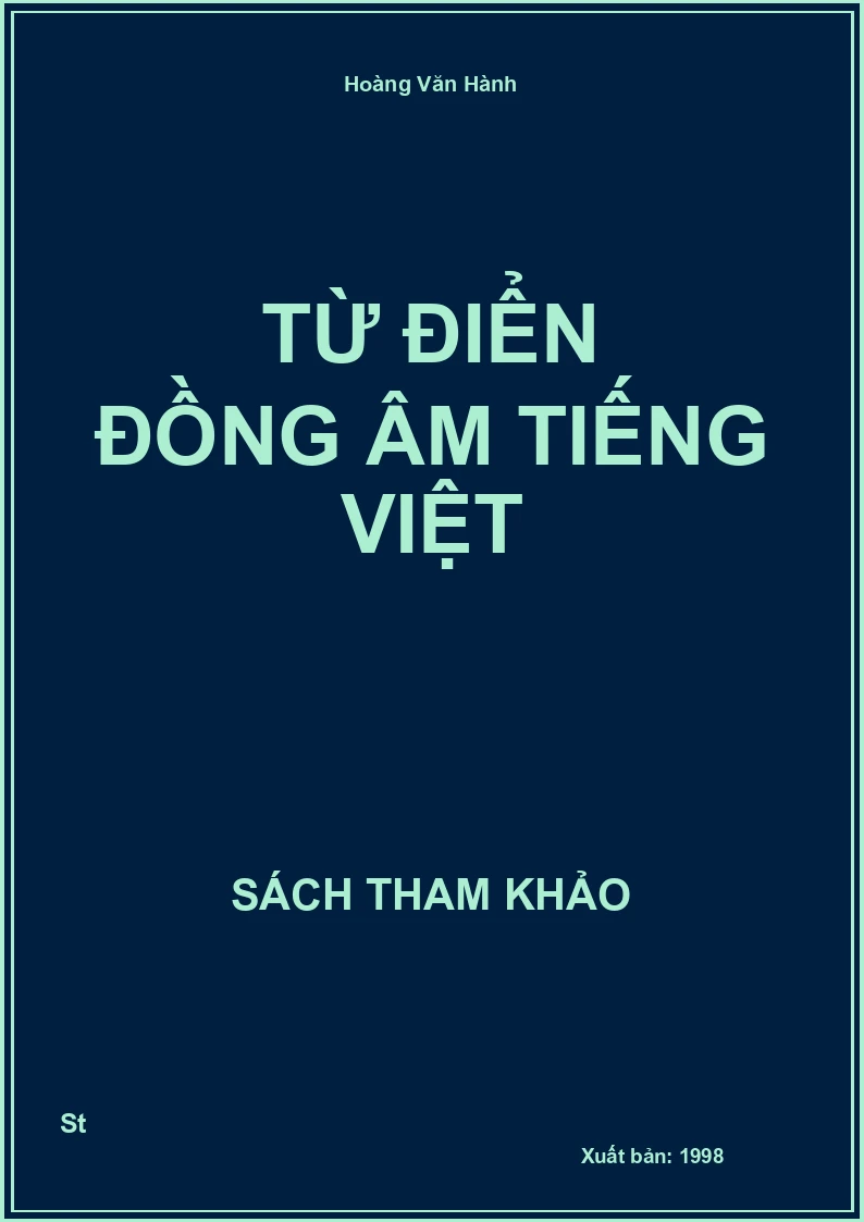 Từ Điển Đồng Âm Tiếng Việt