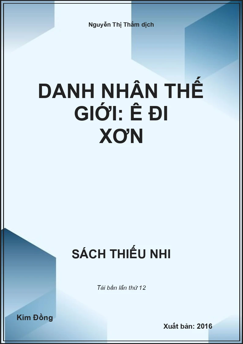 Danh nhân thế giới: Ê đi xơn
