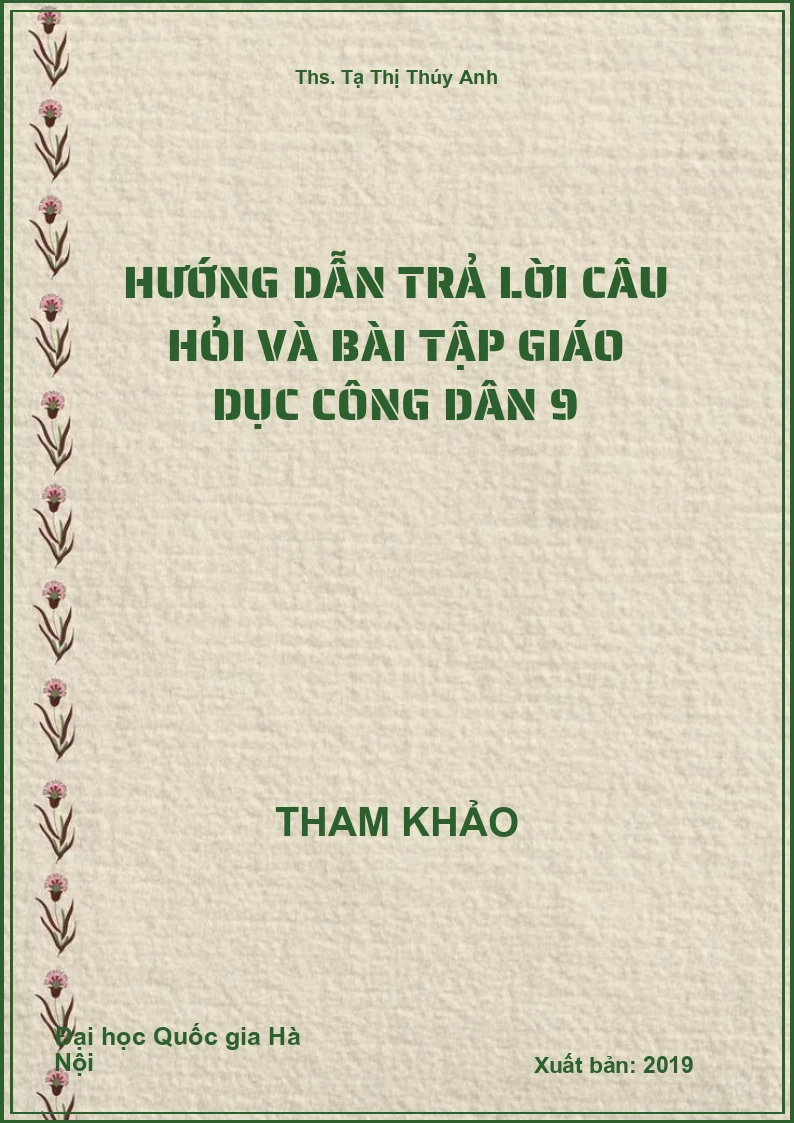 Hướng dẫn trả lời câu hỏi và bài tập Giáo dục công dân 9