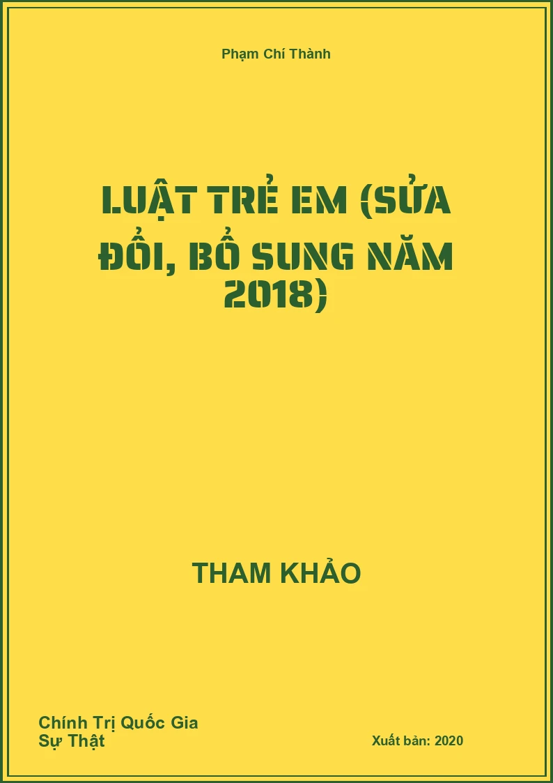 Luật trẻ em (sửa đổi, bổ sung năm 2018)