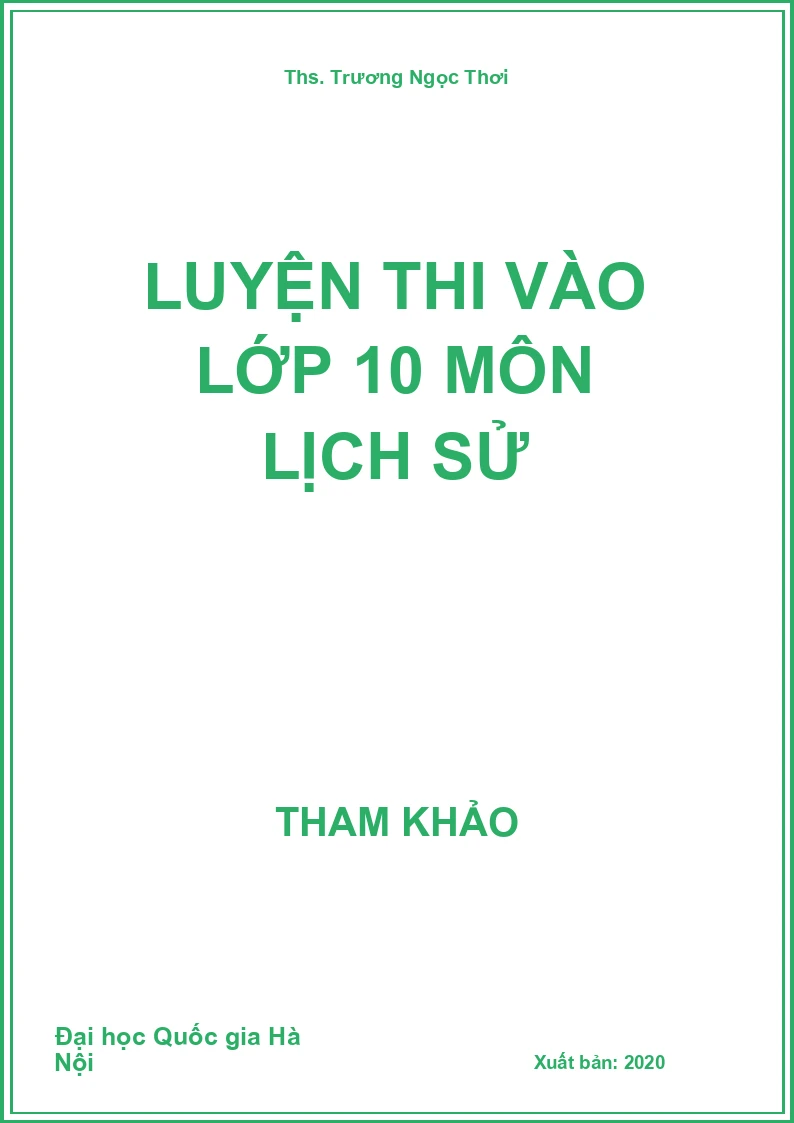 Luyện thi vào lớp 10 môn Lịch Sử