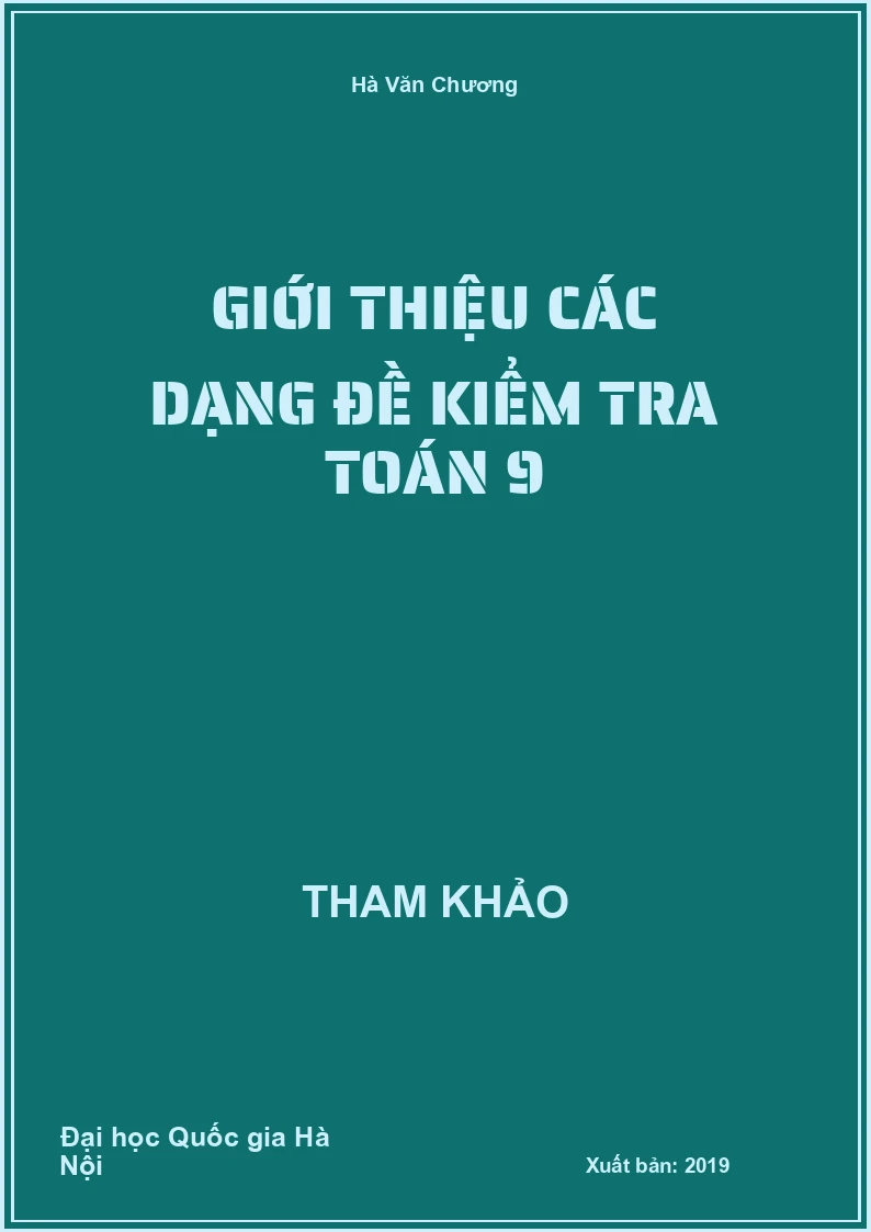 Giới thiệu các dạng đề kiểm tra Toán 9