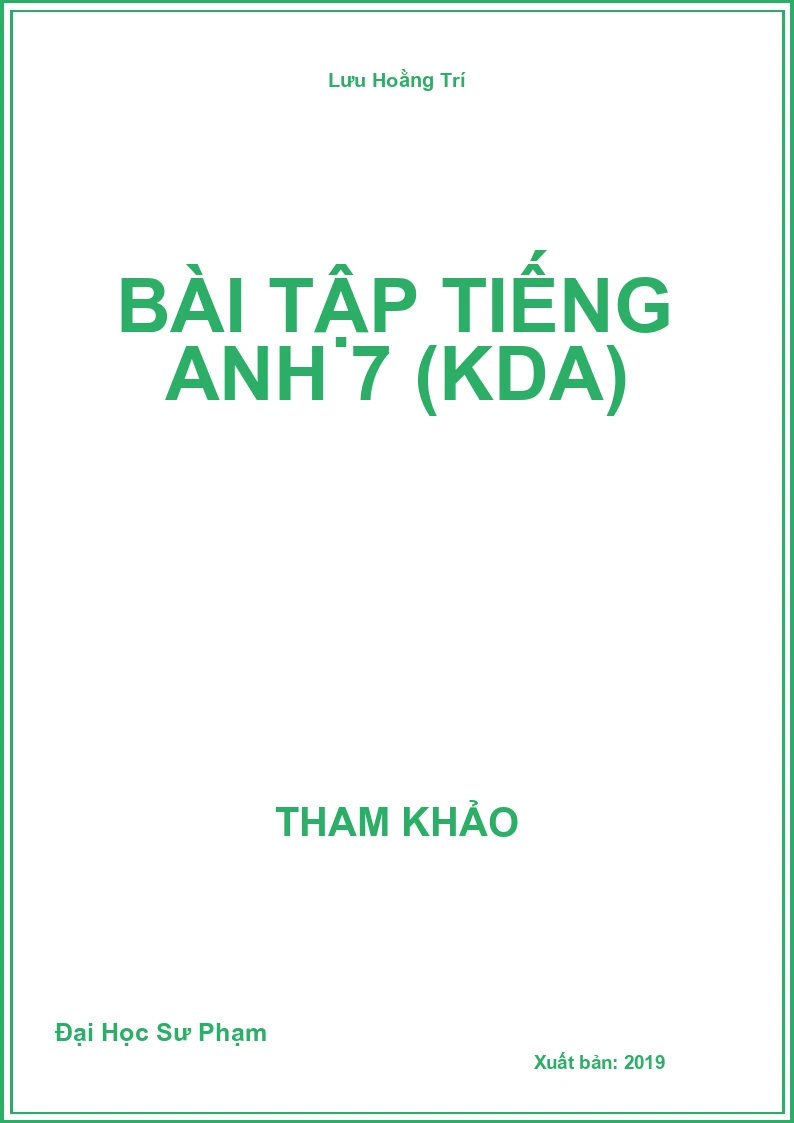 Bài tập Tiếng Anh 7 (KDA)