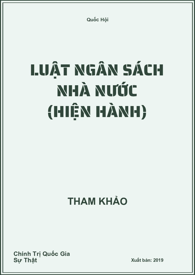 Luật ngân sách Nhà nước (Hiện hành)