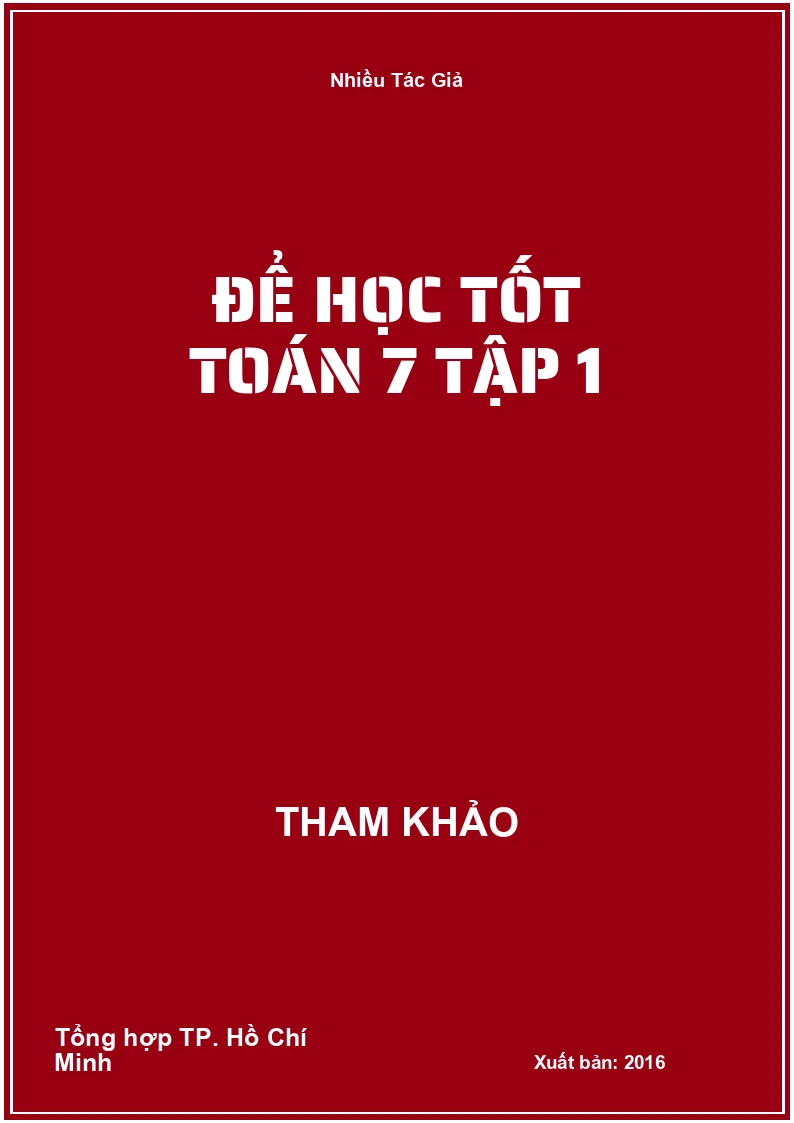 Để Học Tốt Toán 7 Tập 1