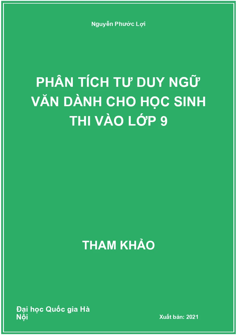 Phân tích tư duy Ngữ Văn dành cho học Sinh thi vào lớp 9