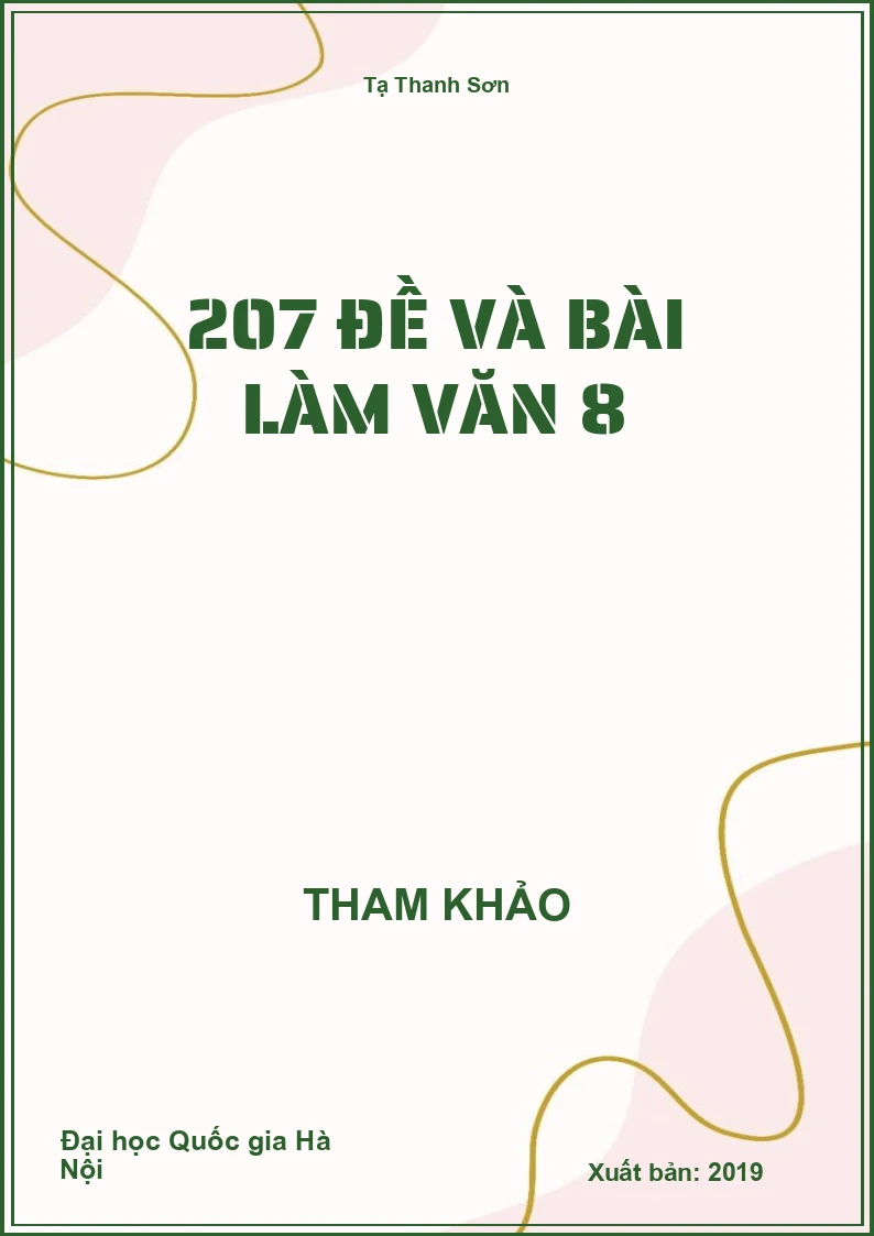 207 đề và bài làm Văn 8
