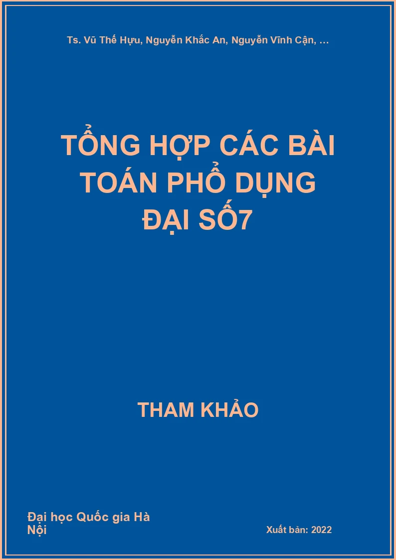 Tổng hợp các bài Toán phổ dụng Đại Số 7