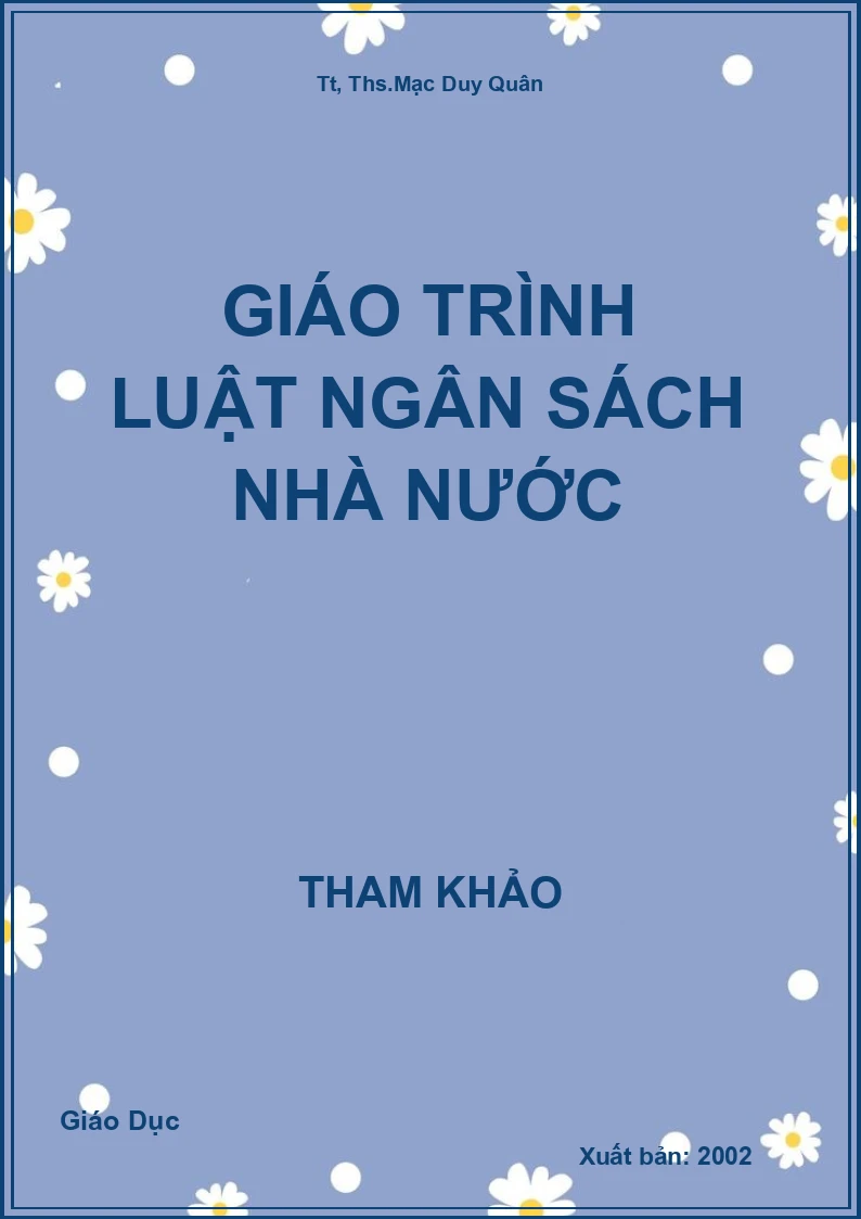 Giáo trình luật ngân sách nhà nước