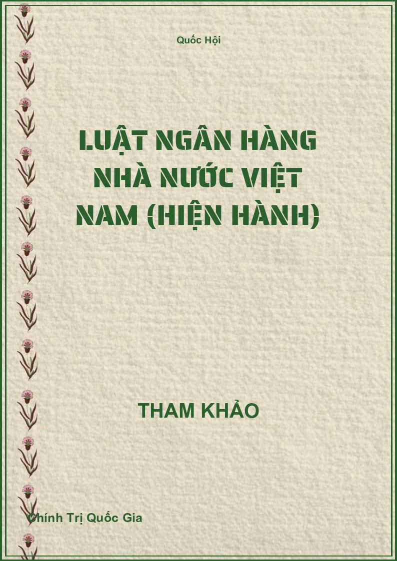 Luật Ngân hàng nhà nước Việt Nam (Hiện hành)