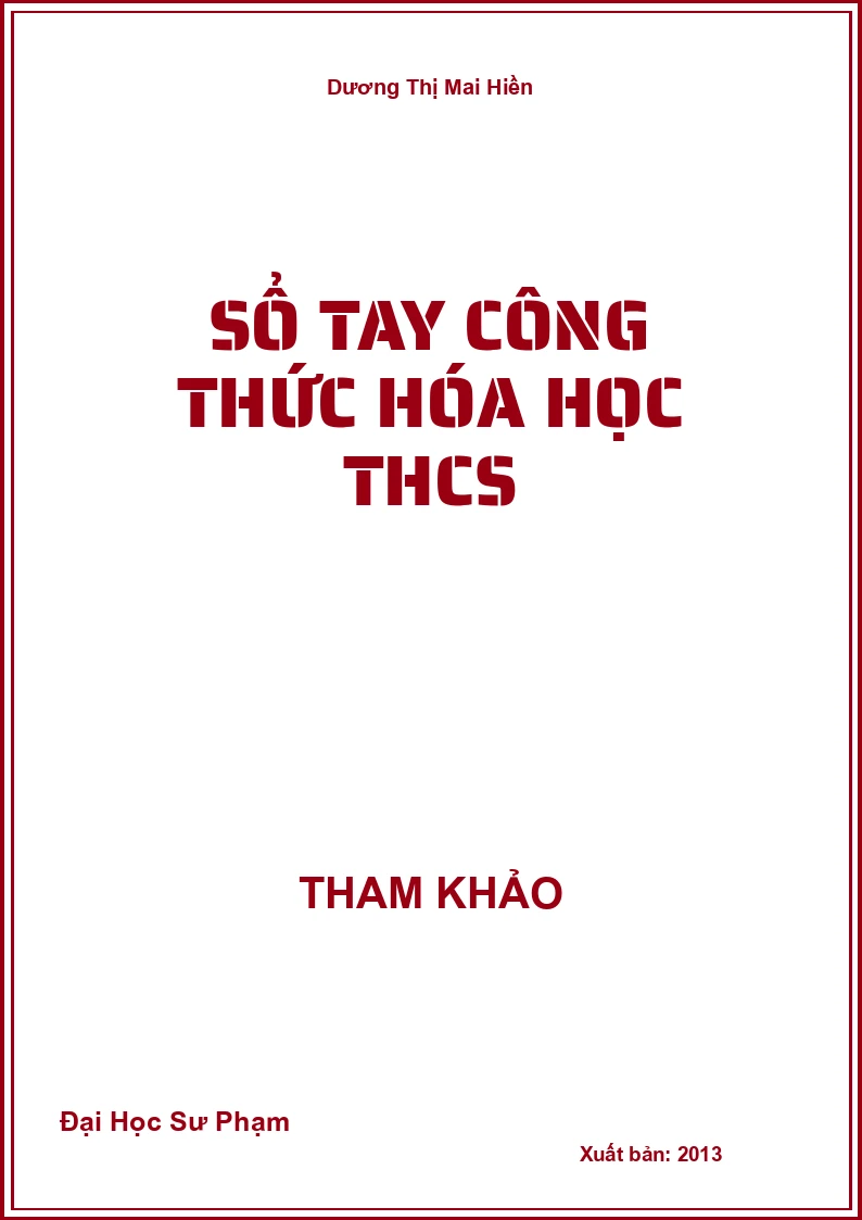 Sổ tay công thức hóa học THCS