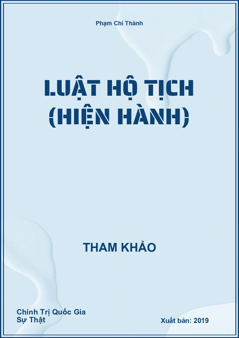Luật hộ tịch (hiện hành)