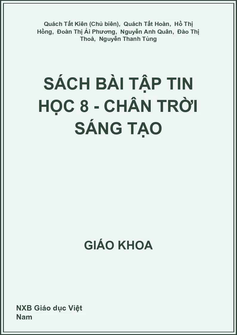 Sách bài tập Tin học 8 - Chân trời sáng tạo
