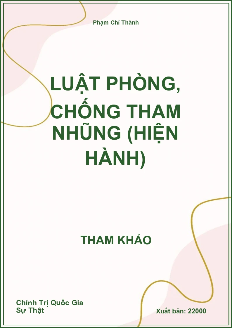 Luật Phòng, Chống Tham Nhũng (Hiện Hành)
