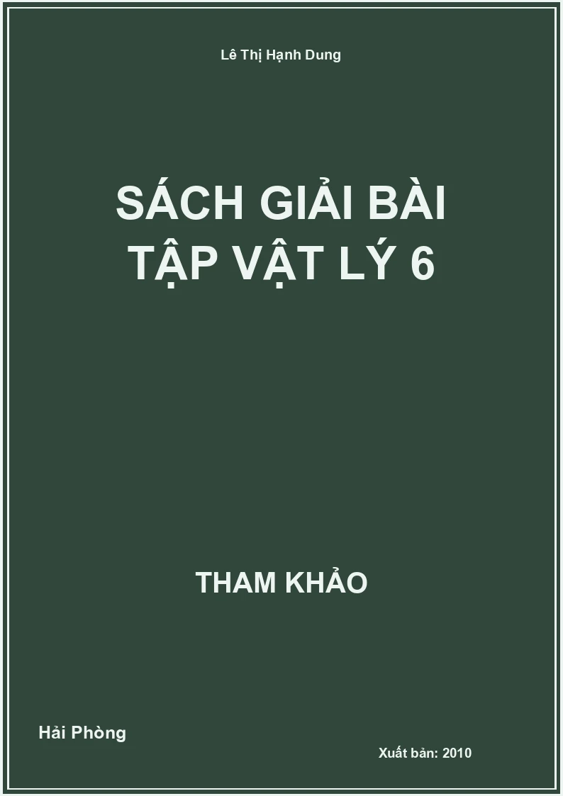 Sách giải bài tập Vật Lý 6
