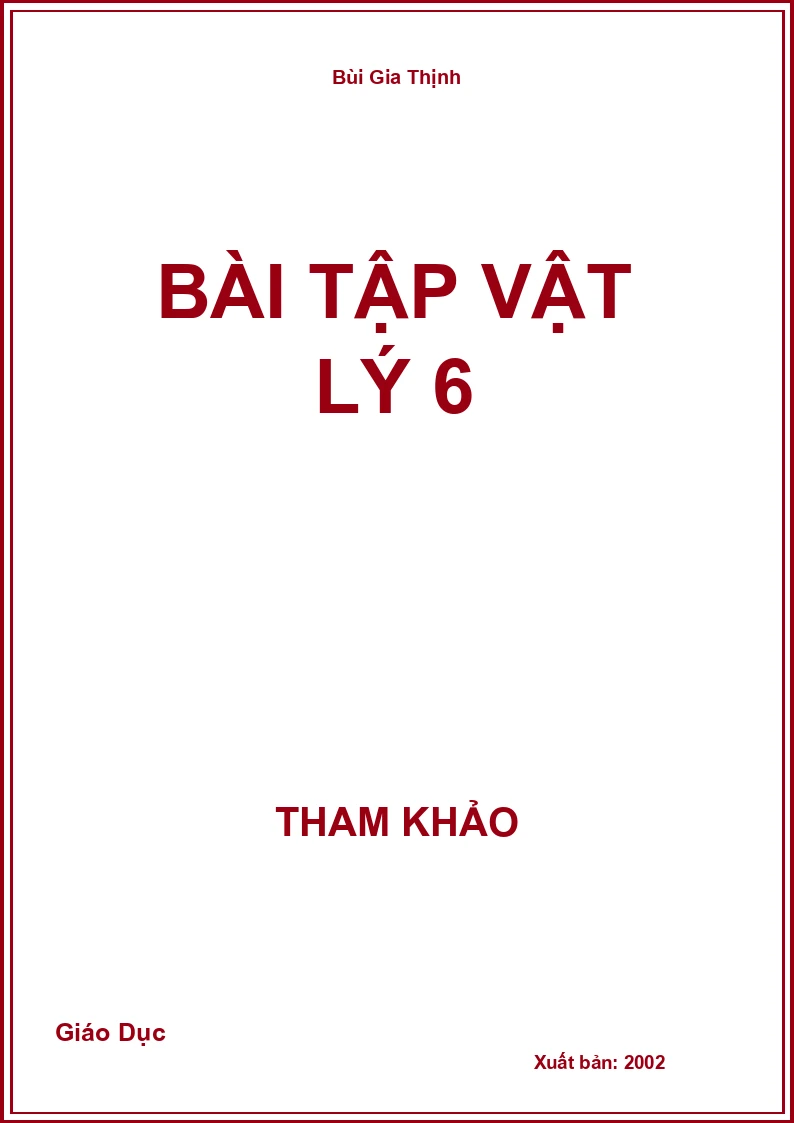Bài tập Vật Lý 6