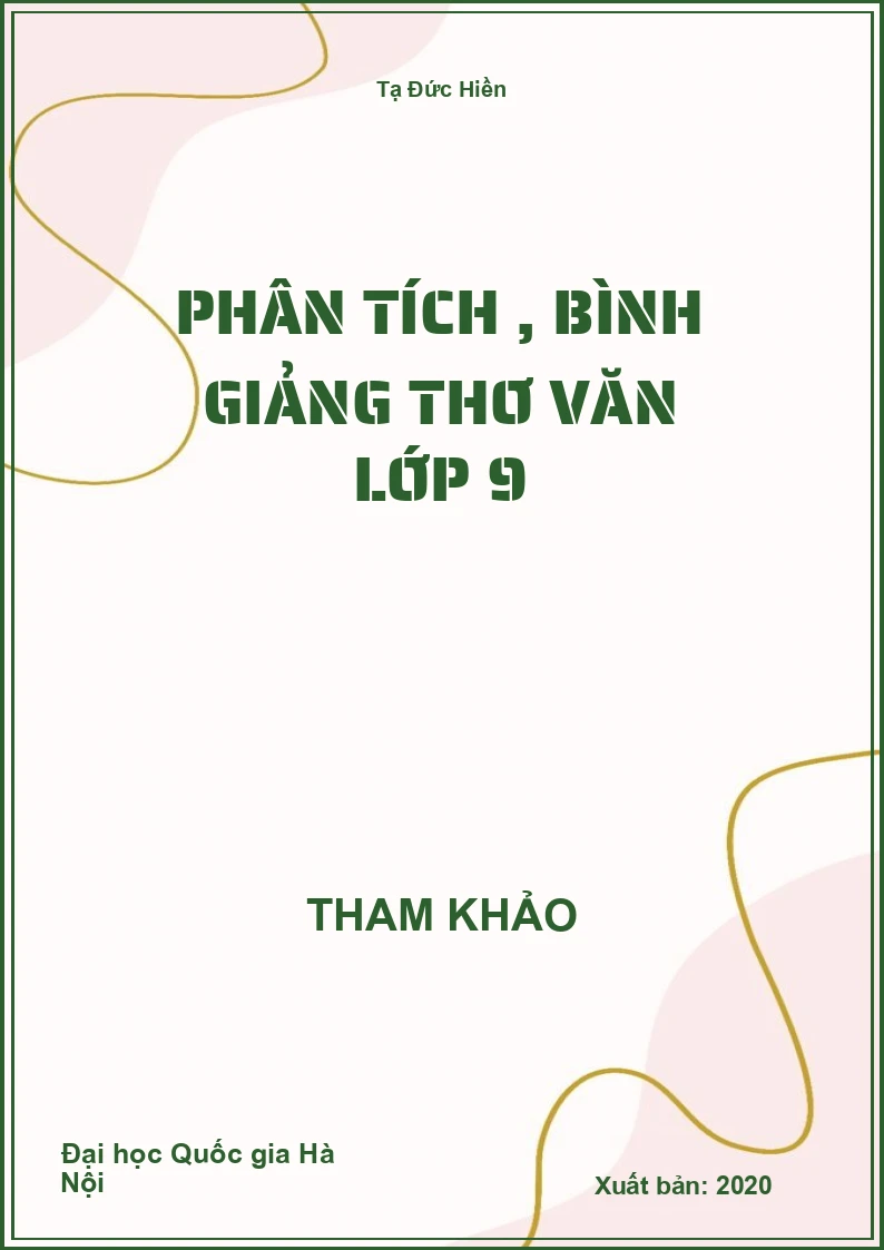 Phân tích , bình giảng thơ Văn lớp 9