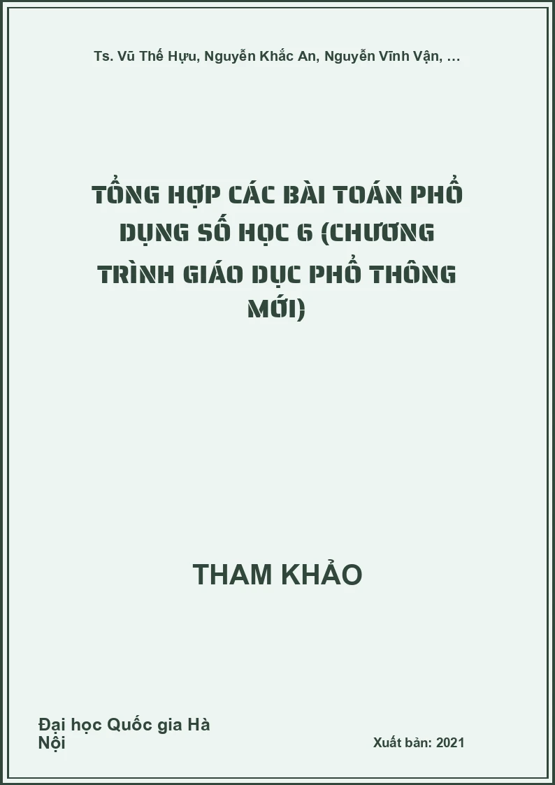 Tổng hợp các bài Toán phổ dụng Số học 6 (chương trình giáo dục phổ thông mới)