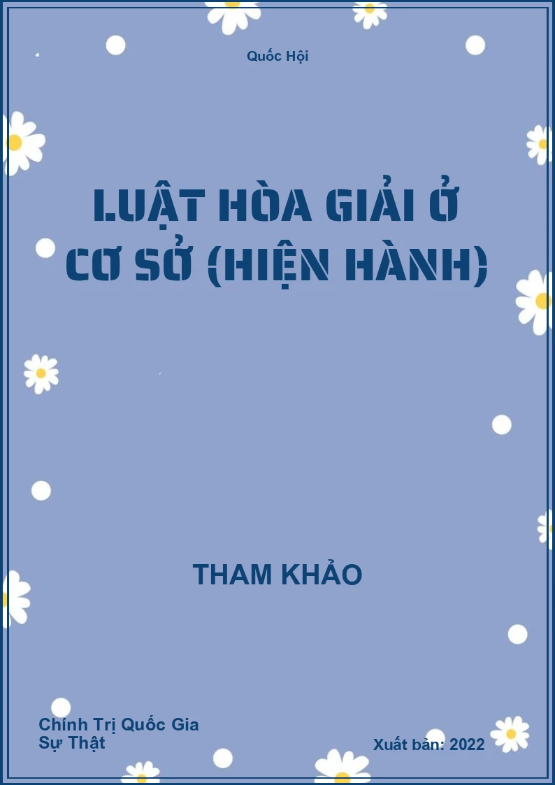 Luật Hòa giải ở cơ sở (Hiện hành)