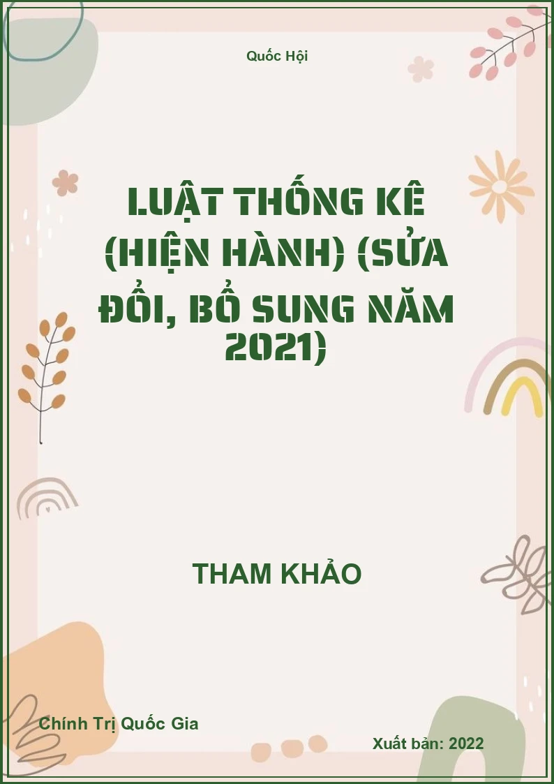 Luật Thống kê (hiện hành) (sửa đổi, bổ sung năm 2021)