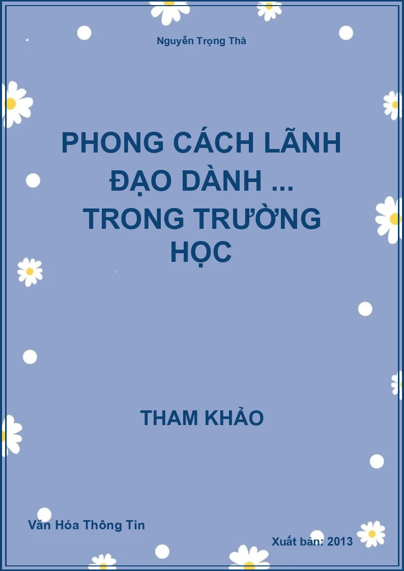 Phong cách lãnh đạo dành ... trong trường học