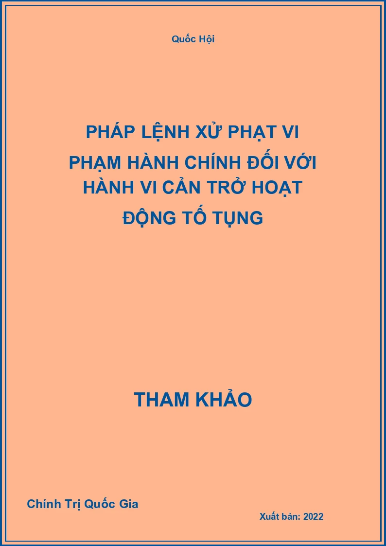 Pháp lệnh Xử phạt vi phạm hành chính đối với hành vi cản trở hoạt động tố tụng