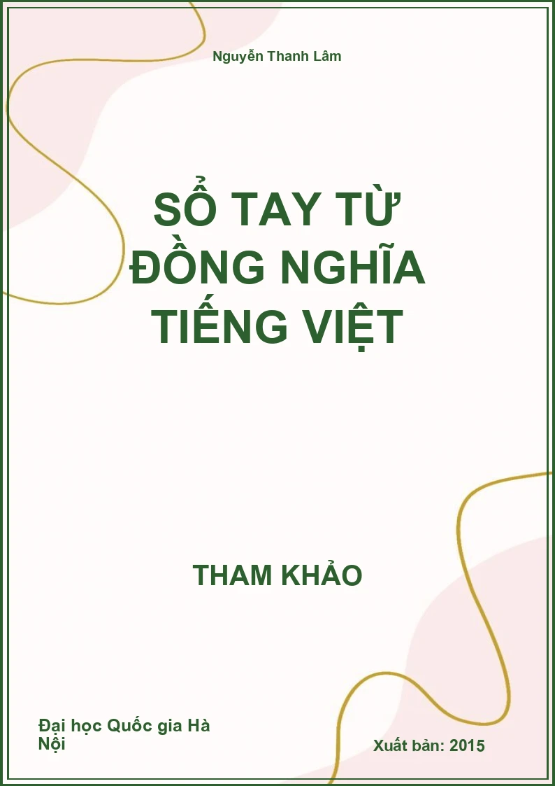 Sổ tay từ đồng nghĩa Tiếng Việt