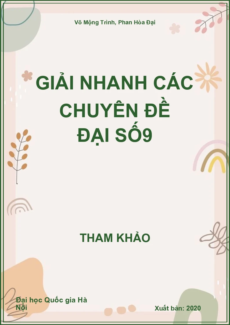 Giải nhanh các chuyên đề Đại Số 9