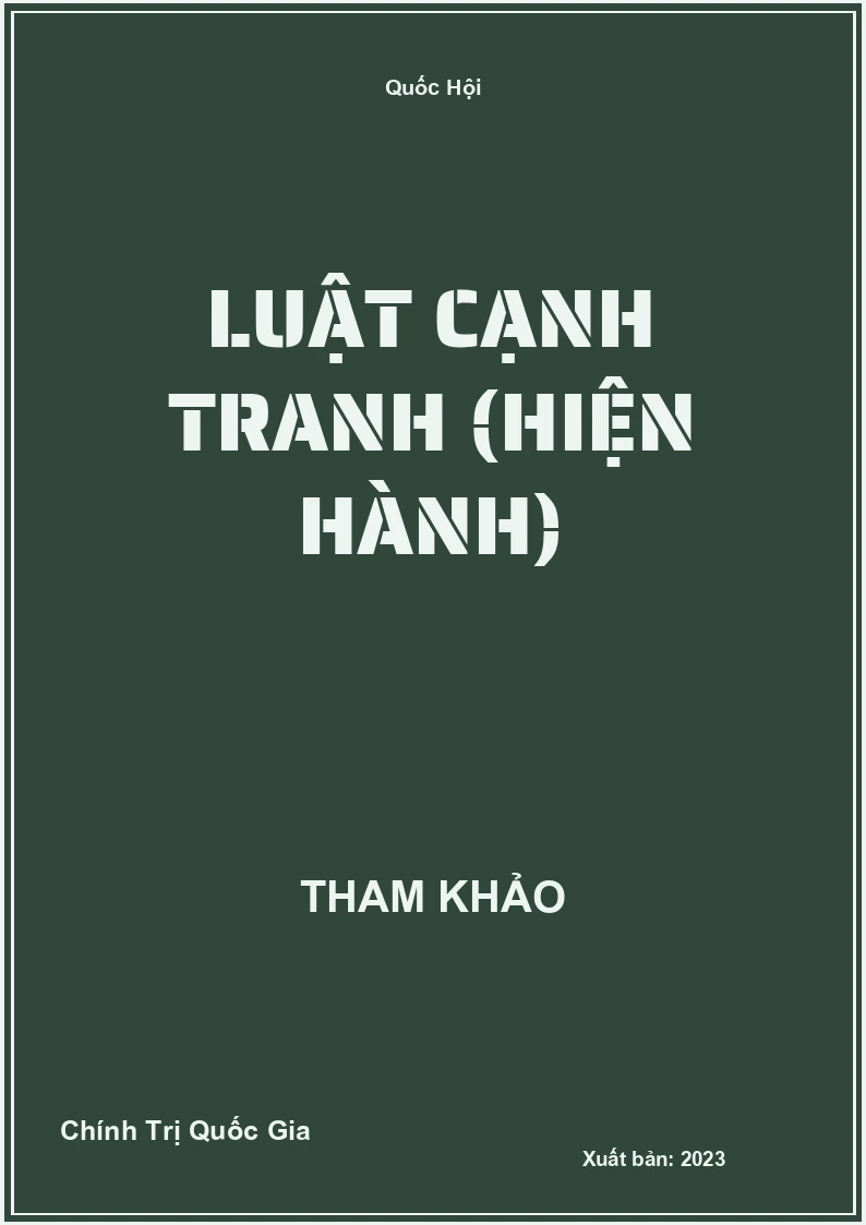 Luật Cạnh tranh (Hiện hành)