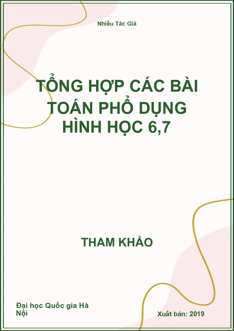 Tổng hợp các bài Toán phổ dụng Hình học 6,7