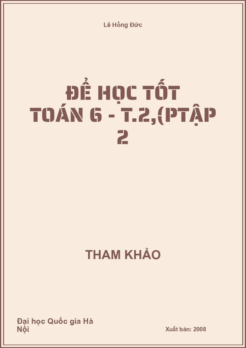 Để học tốt Toán 6 - Tập 2