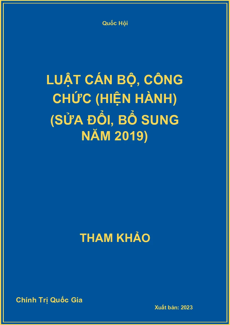 Luật Cán bộ, công chức (Hiện hành) (sửa đổi, bổ sung năm 2019)