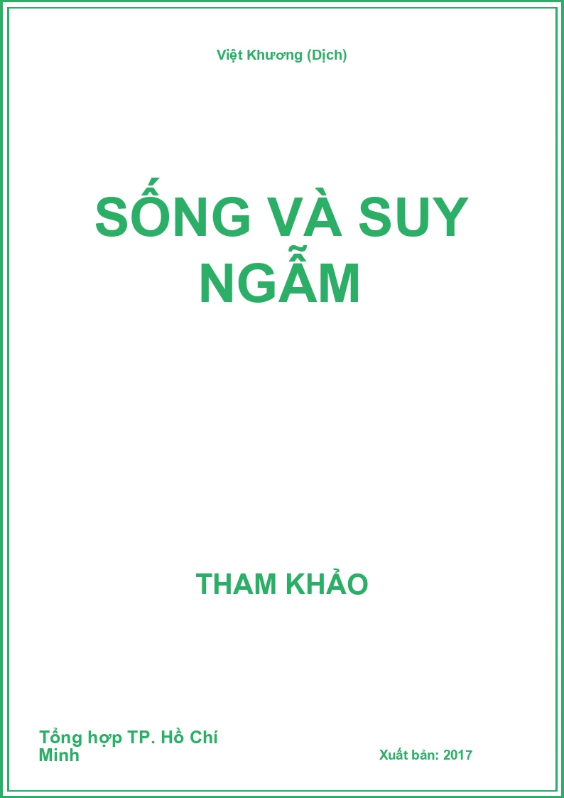 Sống và Suy Ngẫm