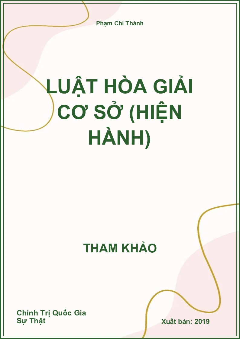 Luật hòa giải cơ sở (hiện hành)
