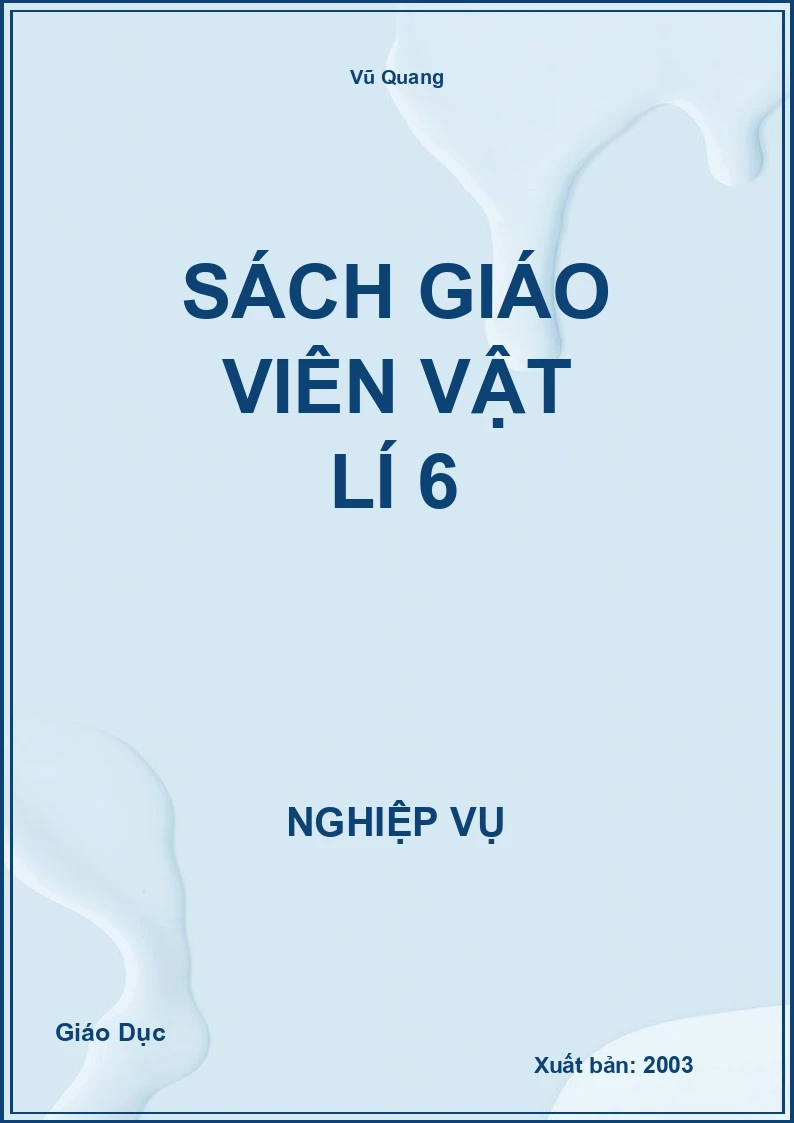 Sách Giáo Viên Vật Lí 6