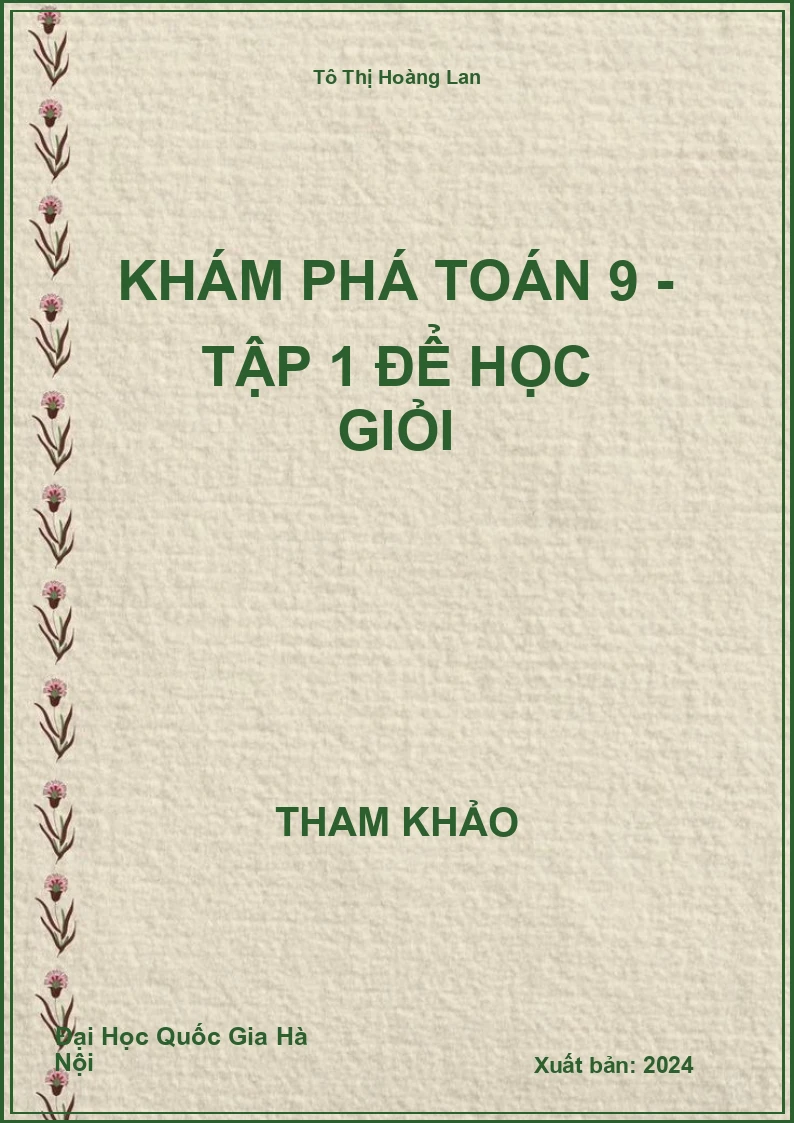 Khám phá Toán 9 - Tập 1 Để học giỏi